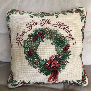 Imperial Elegance Needlepoint Pillow Vintage Accent Wool Christmas Holidays 2