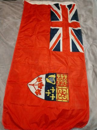 Vintage Canadian Red Ensign Flag 1957 - 1965 Red Maple Leaves 27 " X 55 " Scyco
