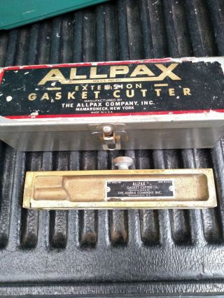 Vintage Allpax Adjustable Extension Gasket Cutter Tool In Metal Case
