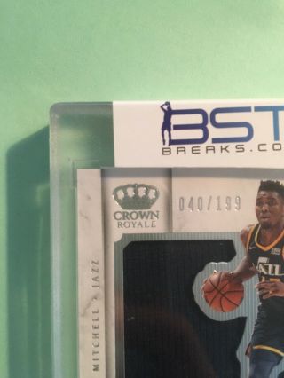 2017 - 18 Donovan Mitchell Crown Royale SILO Rookie Jersey Auto RC Silhouette HOT 2