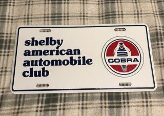 Vintage Shelby American Automobile Club License Plate Topper Ford Cobra 3