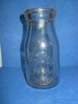 Vintage Glass Milk Bottle Half Pint Good`s K.  C.  C.  Bakersfield Cal.