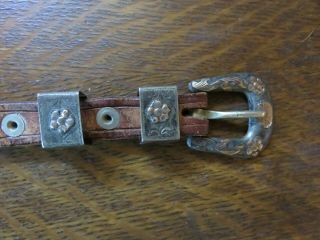 Vintage 4 Pc.  Sterling Silver - 10k Gold Mexico Ranger Belt Buckle Set 32 " Belt