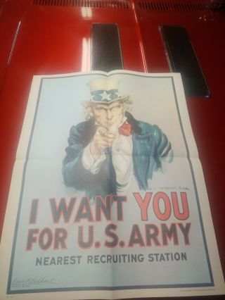 Vintage 1975 Uncle Sam Recruiting Poster Marines Air Force Navy Army Sign