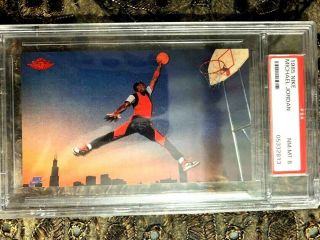 1985 Nike Michael Jordan True Rookie Card Psa 8 Nmt/mt Sharp Oversized Card