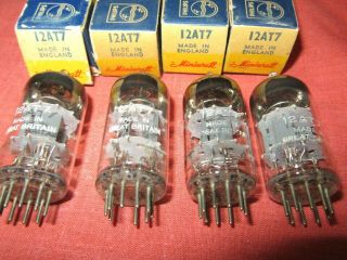 Four Vintage English Philips 12at7 Twin Triodes.  Testing Strong