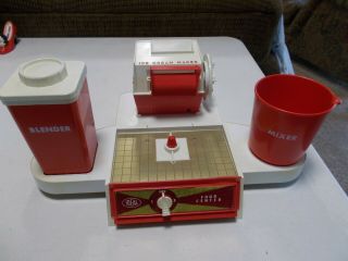 Vintage 1961 Toy Kitchen Set Blender,  Mixer & Ice Cream Maker