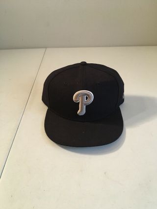 Philadelphia Phillies Mlb Era 59fifty Black/gray Logo Cap Hat Fitted 7 1/4