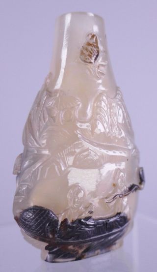 18th/19th Century Chinese Carved Cameo Agate Landscape Snuff Bottle