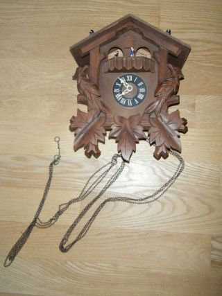 Vintage W.  Germany Black Forest Swiss Musical Cuckoo Clock Dancers,  Parts Repair