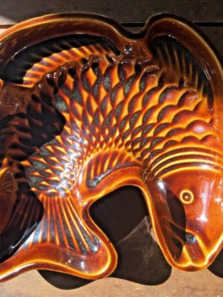 Vintage West Germany Carstens Ceramic Fish Shaped Platter Unique