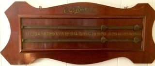Antique Pool Snooker Wooden Scoreboard Counter Sign E F Riley