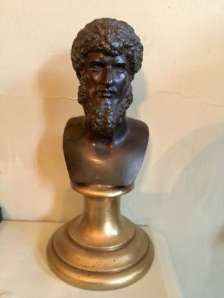 Antique Grand Tour Bronze Bust Or Statue Of Lucius Verus