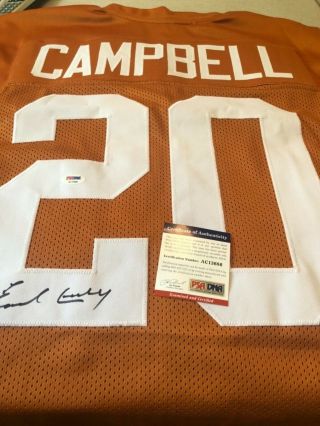 Autographed Earl Campbell Texas Longhorns Jersey Psa Certified Signed 2 Left