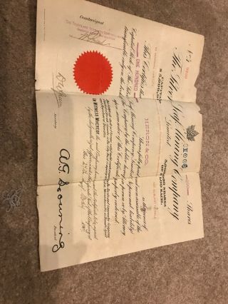 Antique/vintage Silver Leaf Mining Company Capital Stock Certificate 1907 Gold R