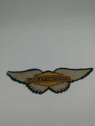 11 " Harley Davidson Wings Patch Vintage Jacket Orange Grey Bar & Shield Hog