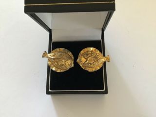 Vintage Gold Plated Fish Cufflinks