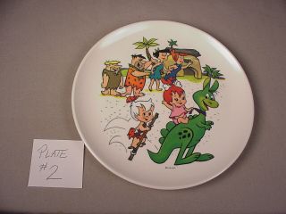 Vintage The Flintstones Plastic Dinner Plate 1960 