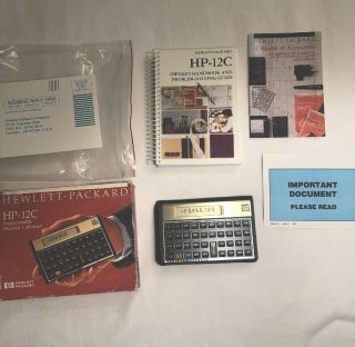 Vintage Hp - 12c Programmable Financial Calculator With Case And Box