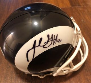 Jared Goff Signed Autographed Los Angeles Rams Mini Helmet Fanatics W/case
