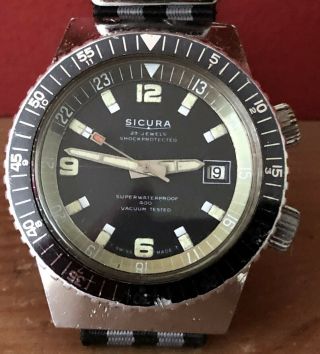 Vintage Sicura Superwaterproof 400 Divers Automatic Watch - 23 Jewels - 1968
