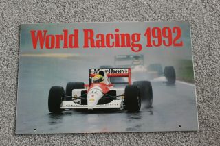 World Racing 1992 Calendar.  F1,  Indycar; Imsa,  Lemans.  Can Be For 2020.
