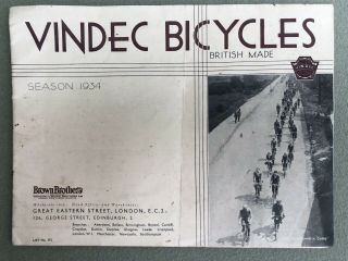 Vintage Vindec Bicycles 1934 Sales Brochure Raleigh Sunbeam Royal Enfield