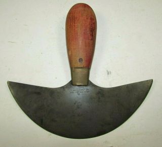 Antique Theo Harrington Southbridge Mass 6 1/2 " Leather Round Knife