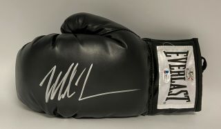 Mike Tyson Signed Everlast Black Boxing Glove Autograph Beckett Bas Auto Hof