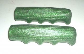 Vintage Schwinn Stingray Pea Picker Krate Green Glitter Grip Set