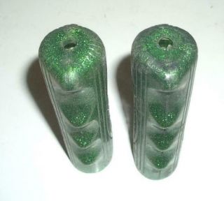 Vintage Schwinn Stingray Pea Picker Krate Green Glitter Grip Set 2