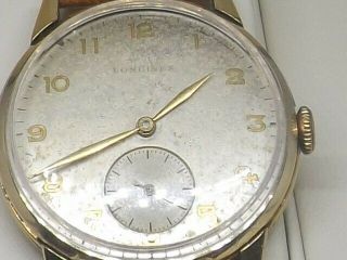 Stylish Vintage Longines 9ct Gold Gents Watch In Later Presentation Box