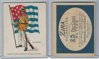 T105 Zira Cigarettes,  Standard Bearers,  1910,  Salvador,  Flag