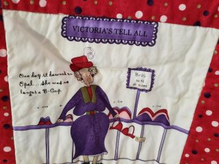 Vtg Handmade funny old women red hat society victoria tells all gone south quilt 2