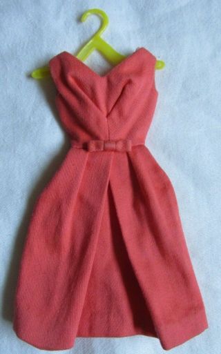 Vintage Barbie " Belle " Dress Coral/orange Cotton 1960 