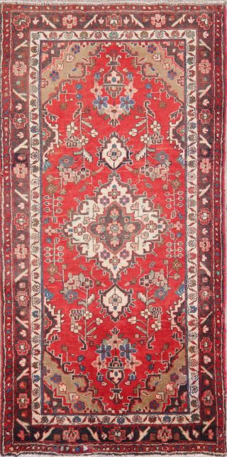 Vintage Traditional Floral Hamadan Oriental Area Rug Scarlet Hand - Knotted 3 