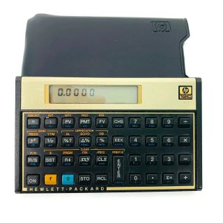 Vintage Hp Hewlett Packard 12c Financial Calculator W Cover & Batteries