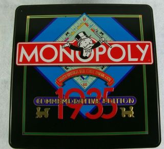 Vintage Monopoly 1935 Commemorative Tin Edition 1985 50th Anniversary Game