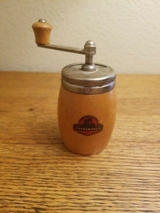 Vintage Natural Wood W - Germany Zassenhaus Pepper Spice Grinder Mill.