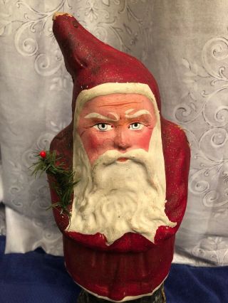 Antique Belsnickle Santa papier paper mache candy container mica 15 Inches Tall 2