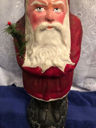Antique Belsnickle Santa papier paper mache candy container mica 15 Inches Tall 3