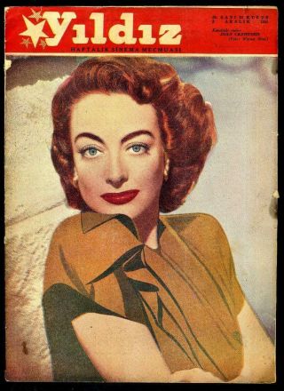 Vintage Joan Crawford Elizabeth Taylor Jane Russell " Yildiz " Turkish Mag 1951