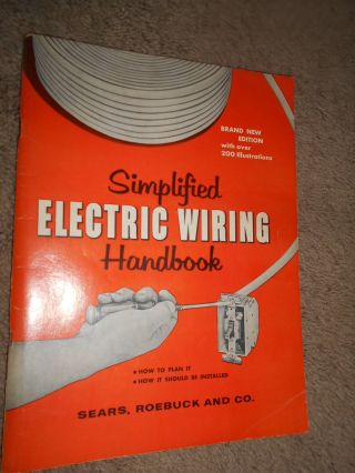 Vintage Sears Roebuck & Co.  Simplified Electric Wiring Handbook 1960 