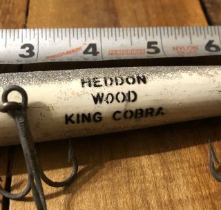 Vintage Heddon Wood Cobra Black Musky 9” Lure 2