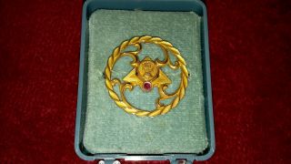 Vintage Bell System N.  Y.  T.  C York Telephone Company Ruby Award Pin