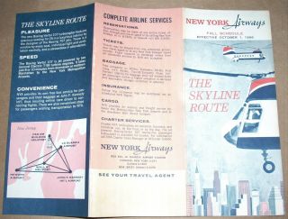 1966 York Airways Skyline Route Timetable Brochure Helicopter Fall Schedule