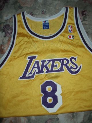 Vtg Authentic Champion Kobe Bryant 8 La Lakers Basketball Jersey Sz 48