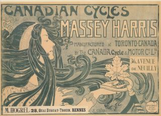 Vintage Advertising Postcard Canadian Cycles 1905 Celos Massey Harris 1996 Motor