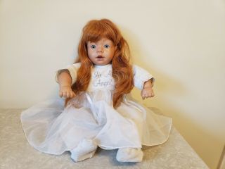 Adorable 1993 Pat Secrist Baby Girl Doll 22 " Red Hair Blue Eyes Reborn Toddler