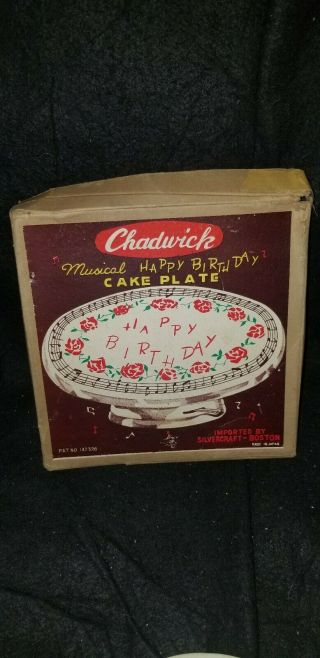 Vintage Chadwick Musical Happy Birthday Cake Plate
